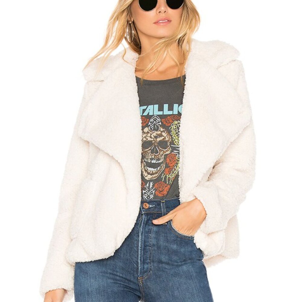 Jack by BB Dakota Women's Cream Sherpa Jacket